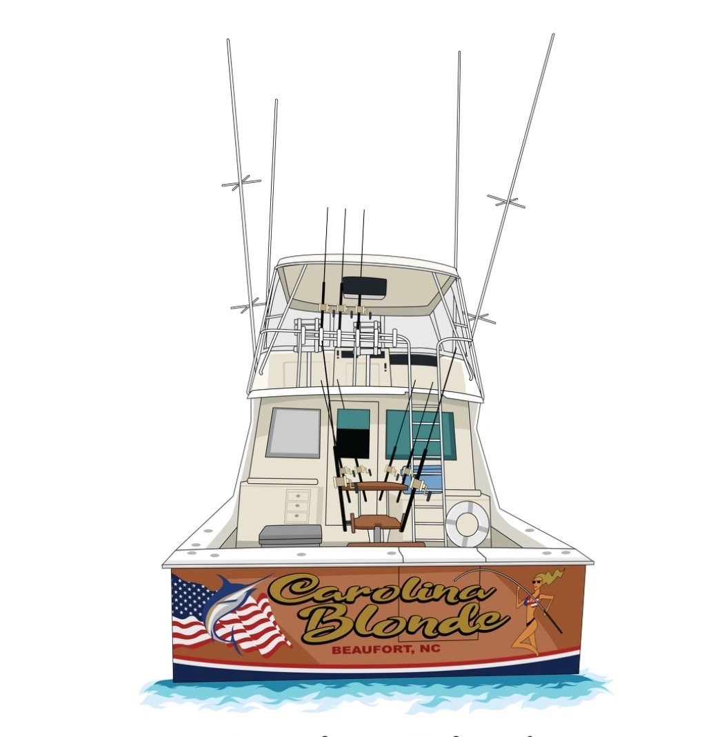 The Carolina Blonde, a 46-foot Hatteras Convertible